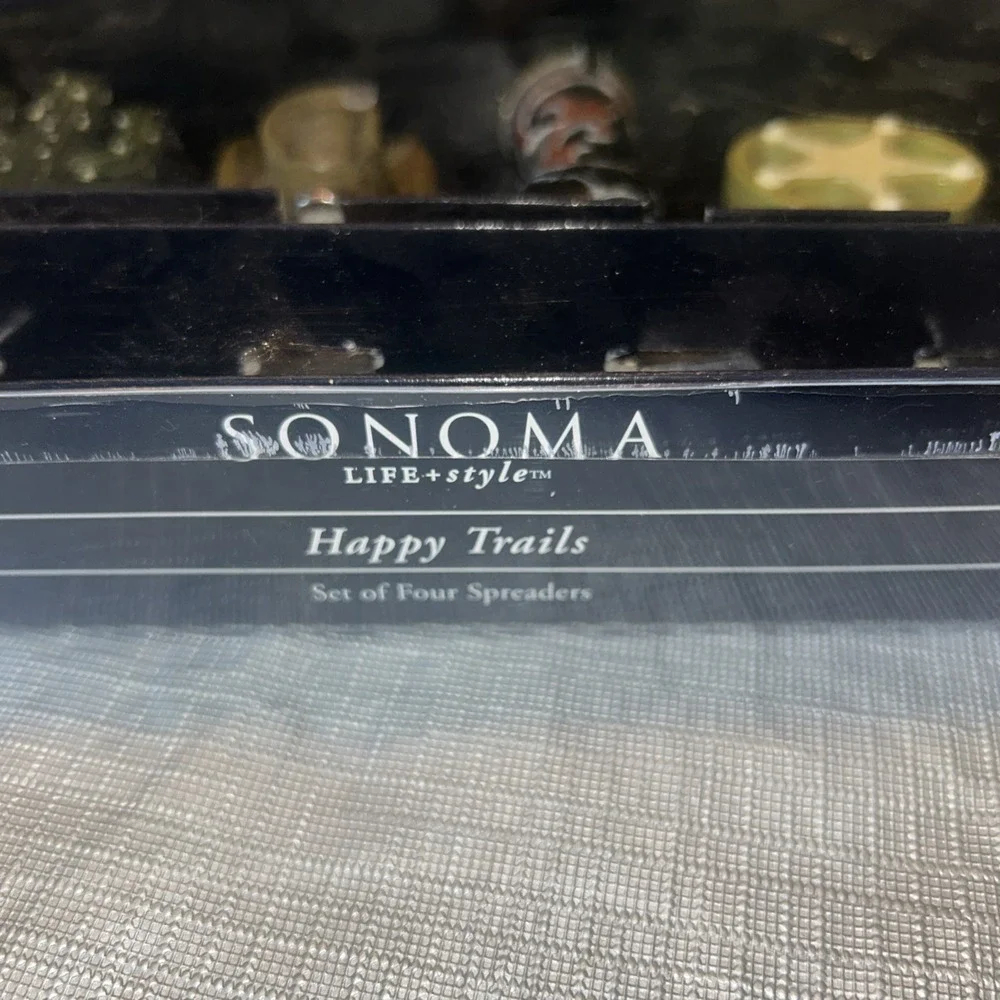 Sonoma Happy Trails Cheese Spreaders Set of 4 Western Cowboy Holiday NIB